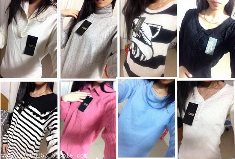 厂家清仓韩版女装外贸服库存杂款女毛衣 便宜地摊开衫毛衣批发